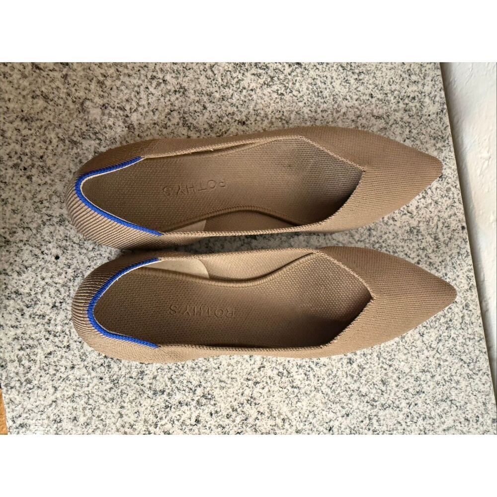 Rothy’s The Point II Portobello Pointed Toe Knit Flats Women’s 10 Quiet Luxury